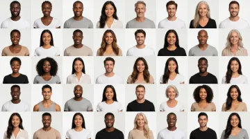 AI-generated diverse fashion model images showing varied skin tones and body types