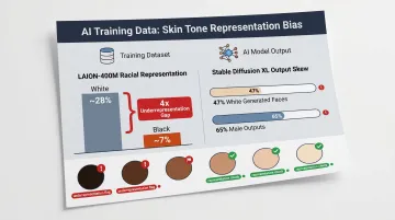 AI training data skin tone representation bias comparison infographic