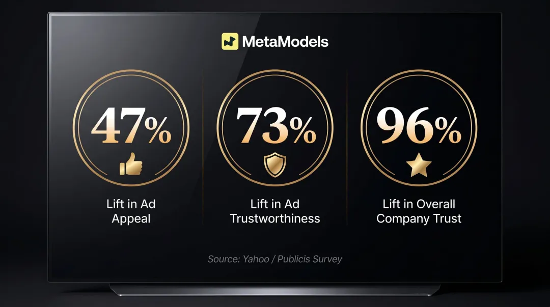 AI disclosure consumer trust lift statistics showing 47 73 and 96 percent improvements