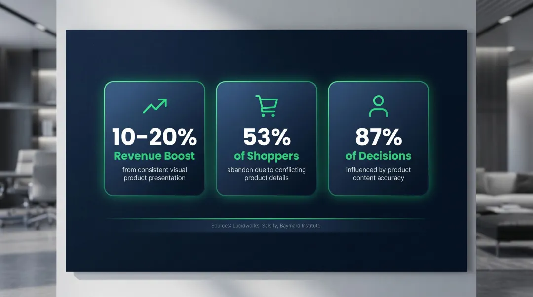 visual consistency impact on e-commerce revenue conversion and shopper decision statistics