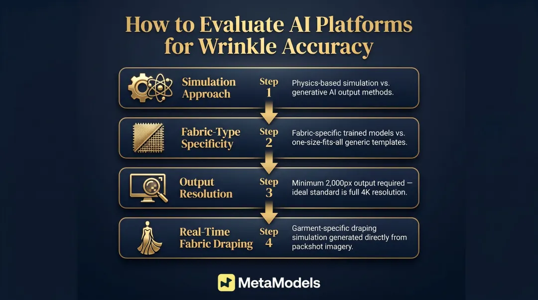 Four-criteria AI fashion platform evaluation framework for wrinkle realism assessment