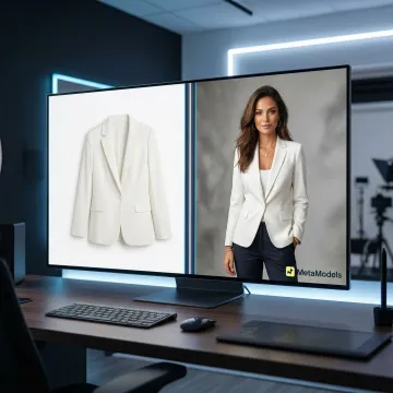 AI fashion editing tools transforming apparel packshots into on-model visuals