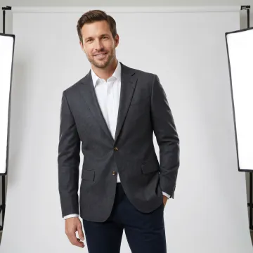 AI-generated menswear model photoshoot