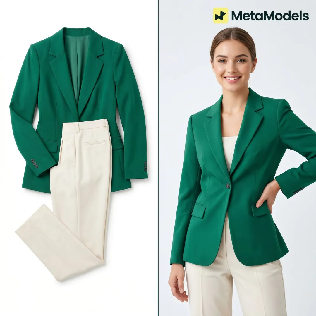 Ethnic wear packshot transformed into AI model image