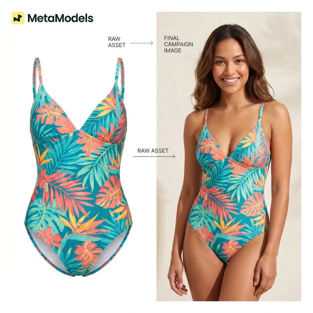 AI swimwear campaign content creation