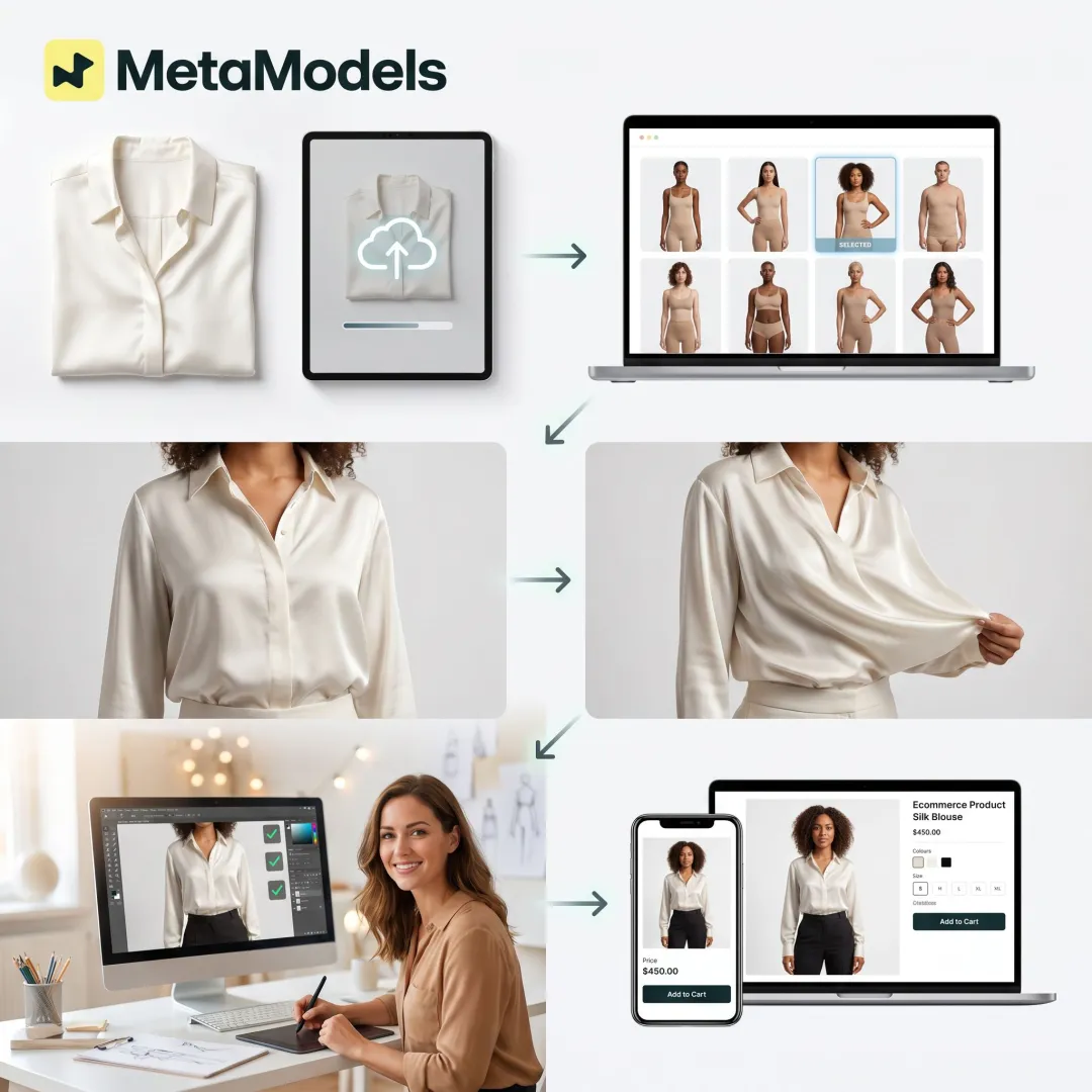 Packshot to AI model workflow