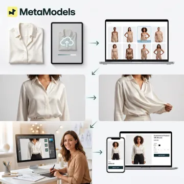 Packshot to AI model workflow