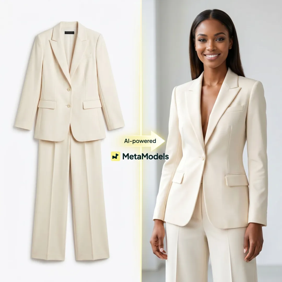 Etsy clothing listing upgraded with AI model photography