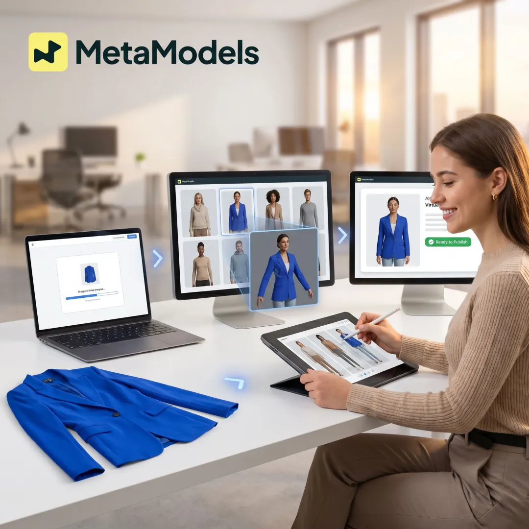 AI fashion workflow from packshot to model image