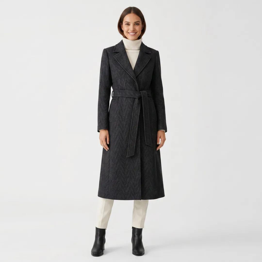 AI Longline Coat Model Photography for Winter Fashion Brands