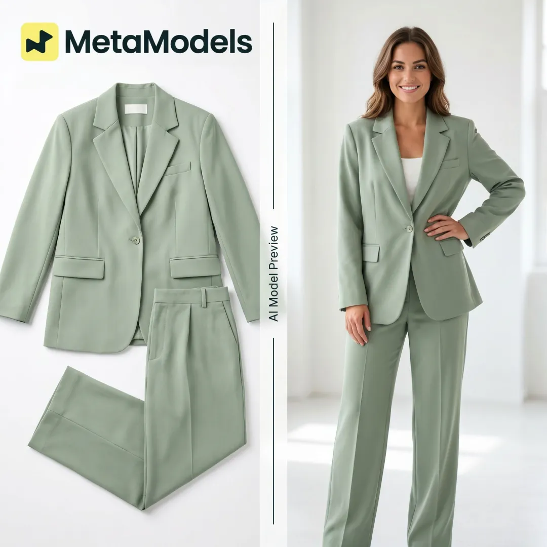 Clothing packshot transformed into an AI model image