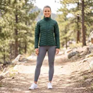 Outdoor apparel shown on AI-generated model