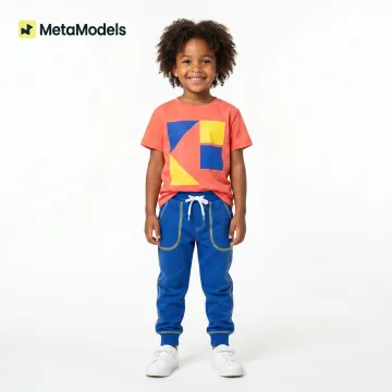 AI-generated kidswear catalog image