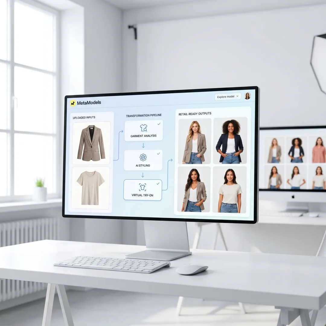 Ecommerce fashion images generated from packshots