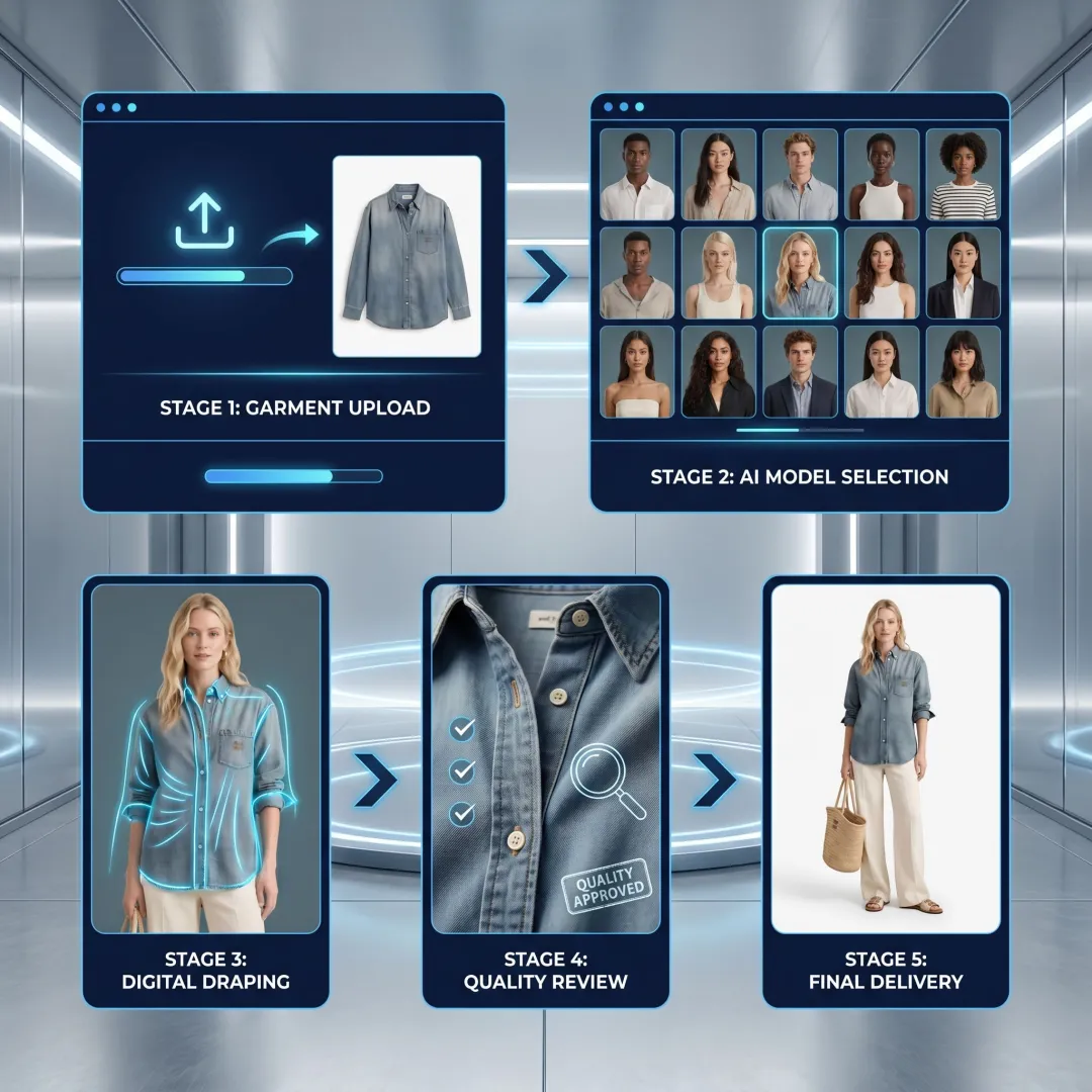 AI fashion photo creation workflow