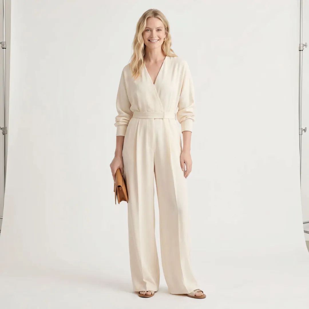 AI Wide Leg Jumpsuit Model Photography for Fashion Brands