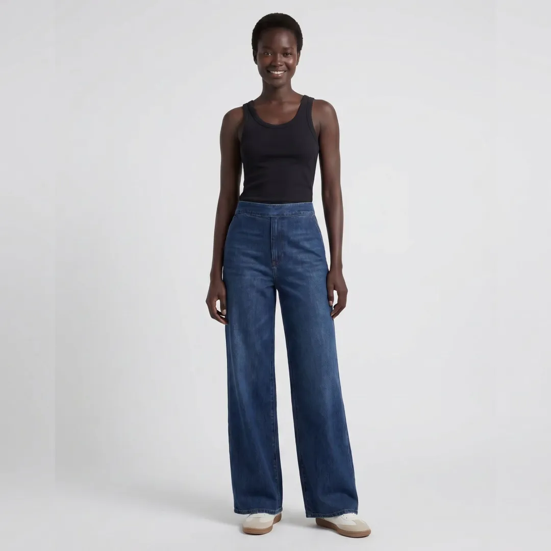Wide leg pants ecommerce model image example