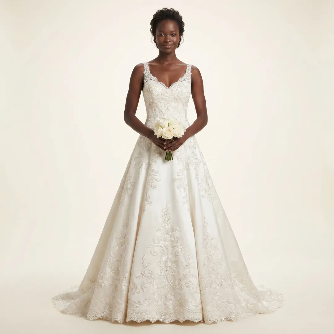 AI-generated bridalwear ecommerce image from packshot