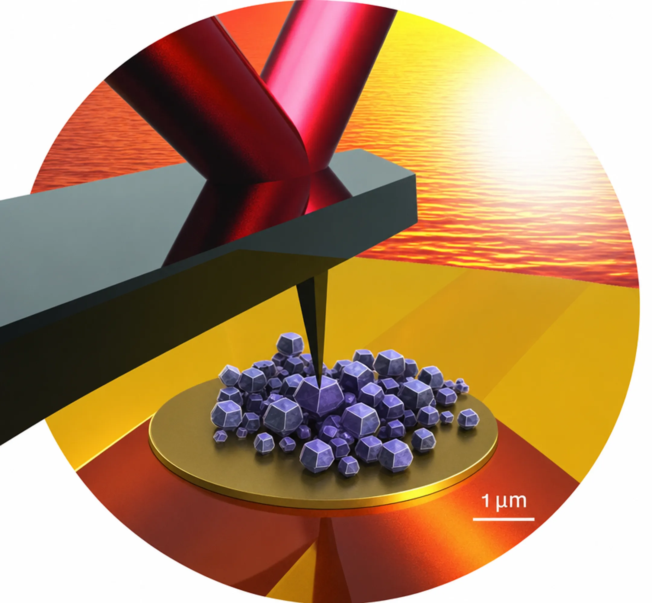 ZIF-8 metal-organic framework nanocrystals under microscope imaging analysis