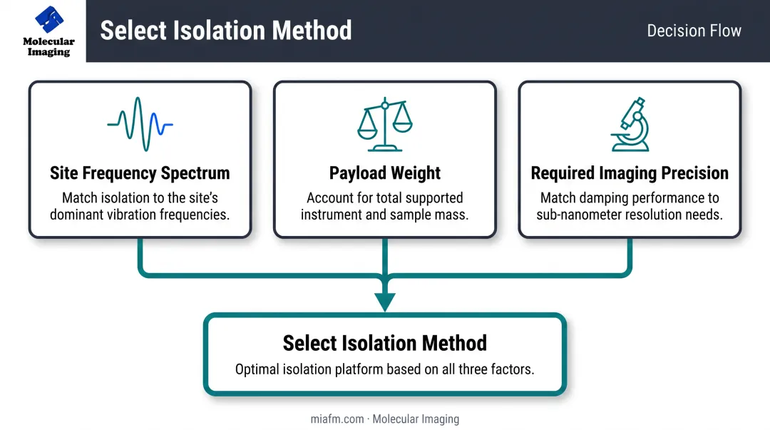 Three factors for choosing vibration isolation method in labs