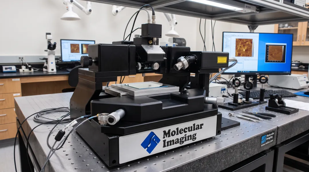Molecular Imaging PicoPlus AFM STM system with mica substrate mounted