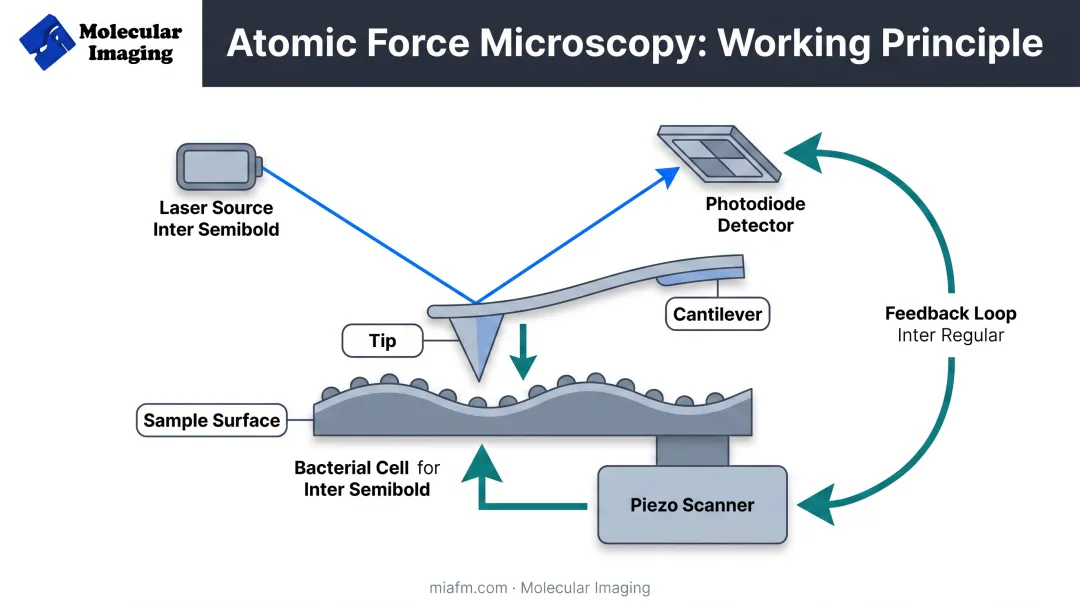 AFM cantilever tip laser photodiode feedback mechanism diagram