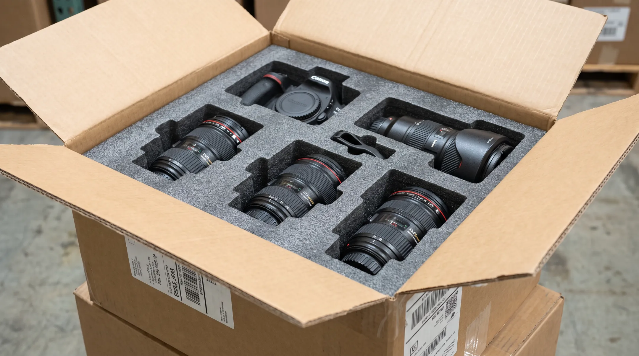 Custom foam insert tray precisely fitted inside product carton