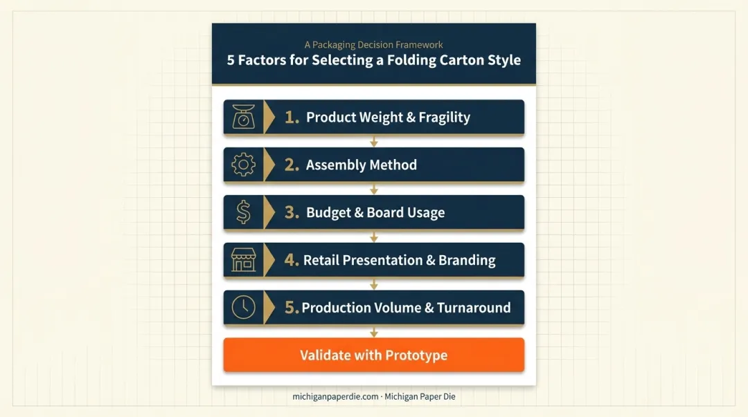 5-factor decision framework for choosing the right folding carton style