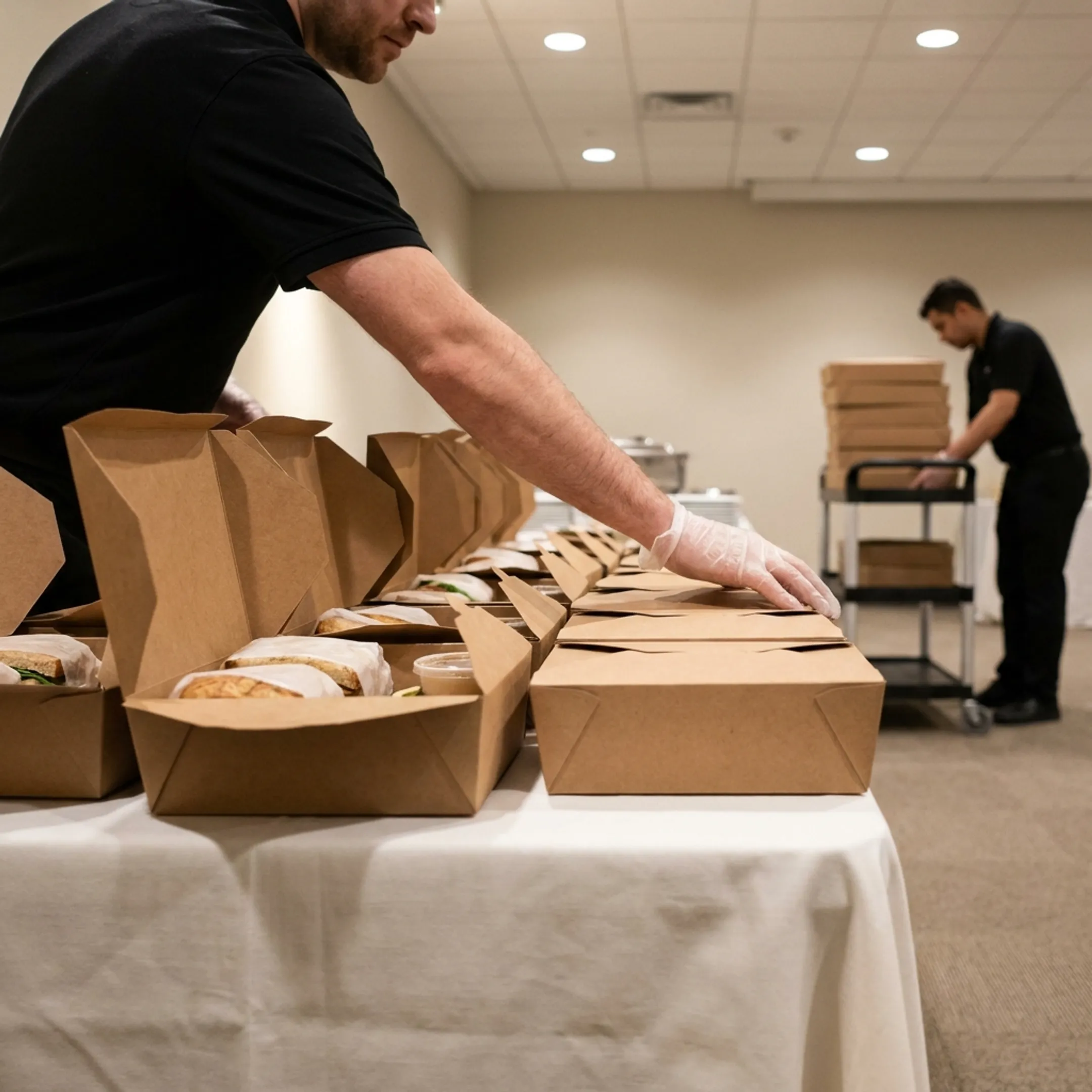 Catering event food boxes