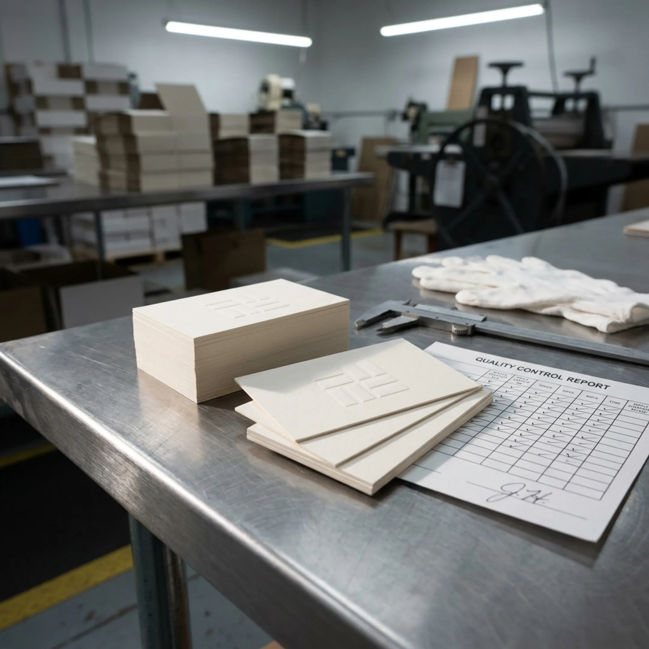 Corporate business card production