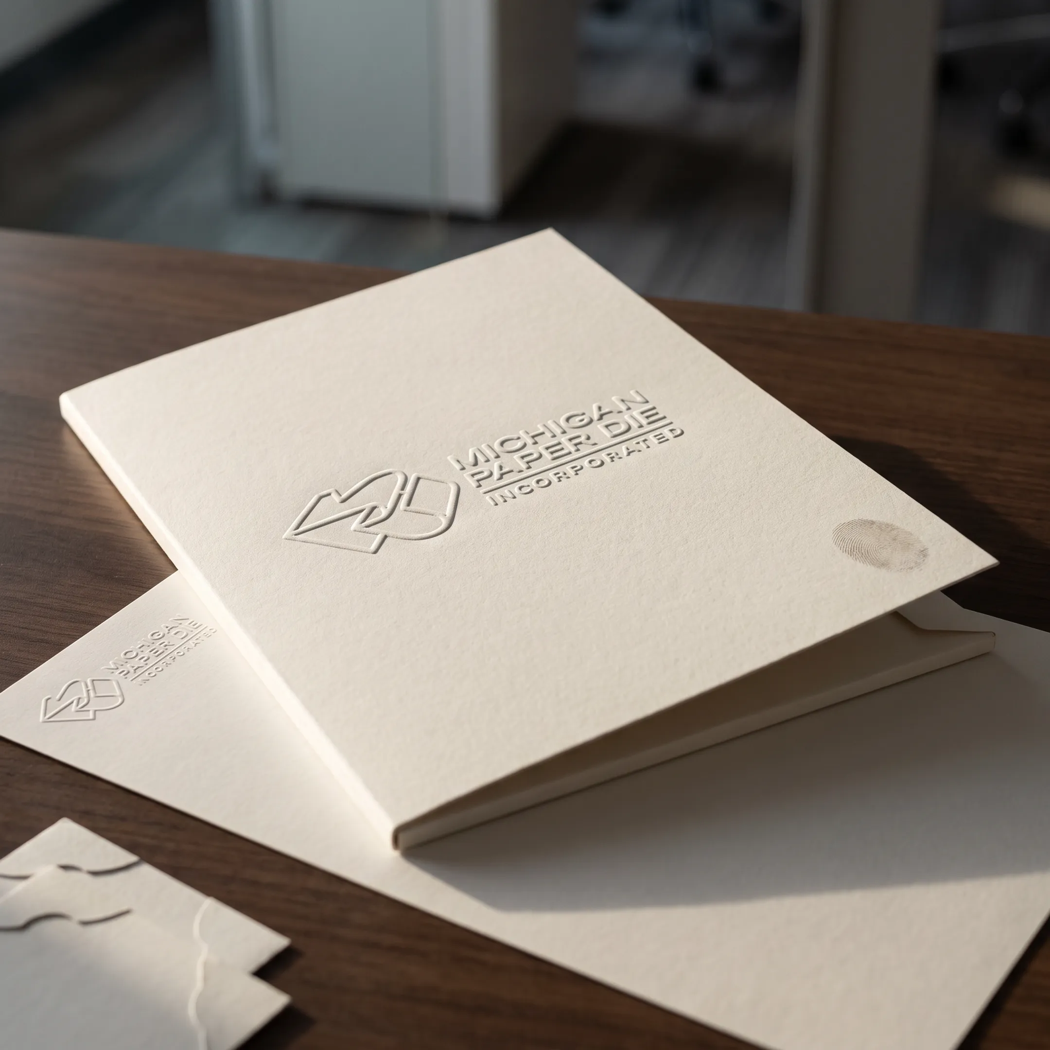 Corporate branding embossed stationery