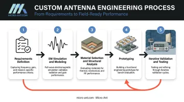 Antenna design process flow from simulation to prototype validation