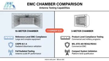 10-meter versus 3-meter EMC anechoic chamber comparison by use case and standard