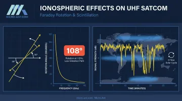 Faraday rotation and ionospheric scintillation effects on UHF signals