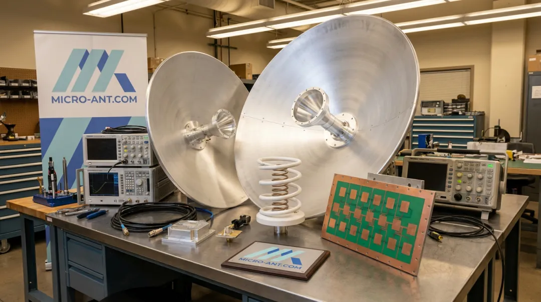 Custom S-band parabolic helical and phased array antenna hardware designs