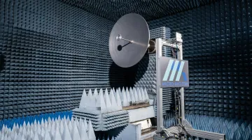 Micro-Ant near-field test chamber validating Ka-band antenna gain performance