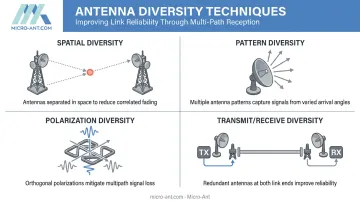 Four types of antenna diversity spatial pattern polarization and transmit receive
