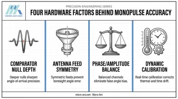 Four hardware factors affecting monopulse tracking system accuracy