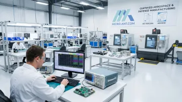 Defense-grade manufacturing facility with AS9100 and ISO 9001 certifications