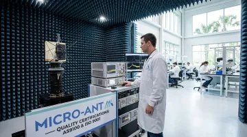 Micro-Ant near-field antenna testing chamber and certified manufacturing facility