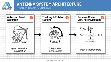 Three core components of CubeSat ground station antenna system diagram