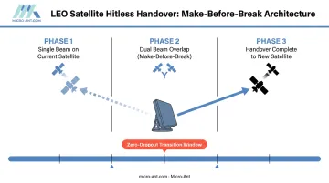 LEO satellite hitless handover dual-beam make-before-break process flow diagram
