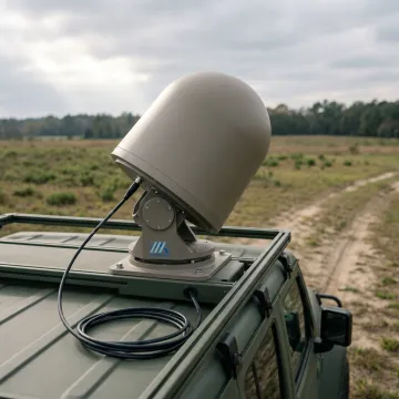 SATCOM on-the-move antenna terminal on vehicle