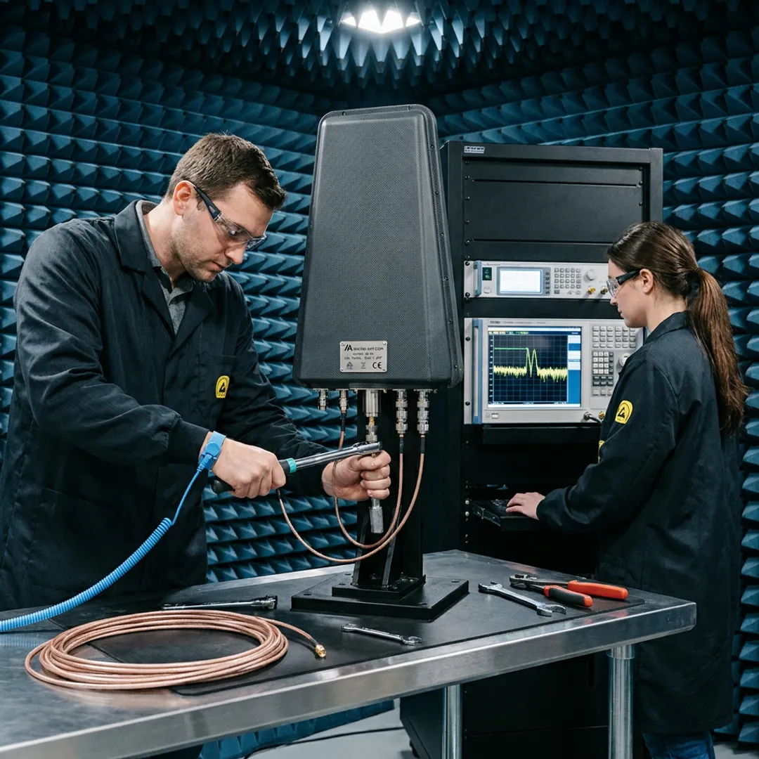 Counter-drone UAV antenna system in RF lab
