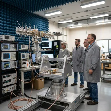 Defense antenna system in RF testing lab