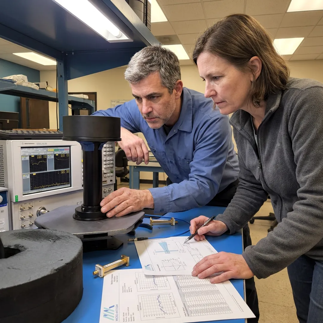 Engineers consulting on RF antenna design