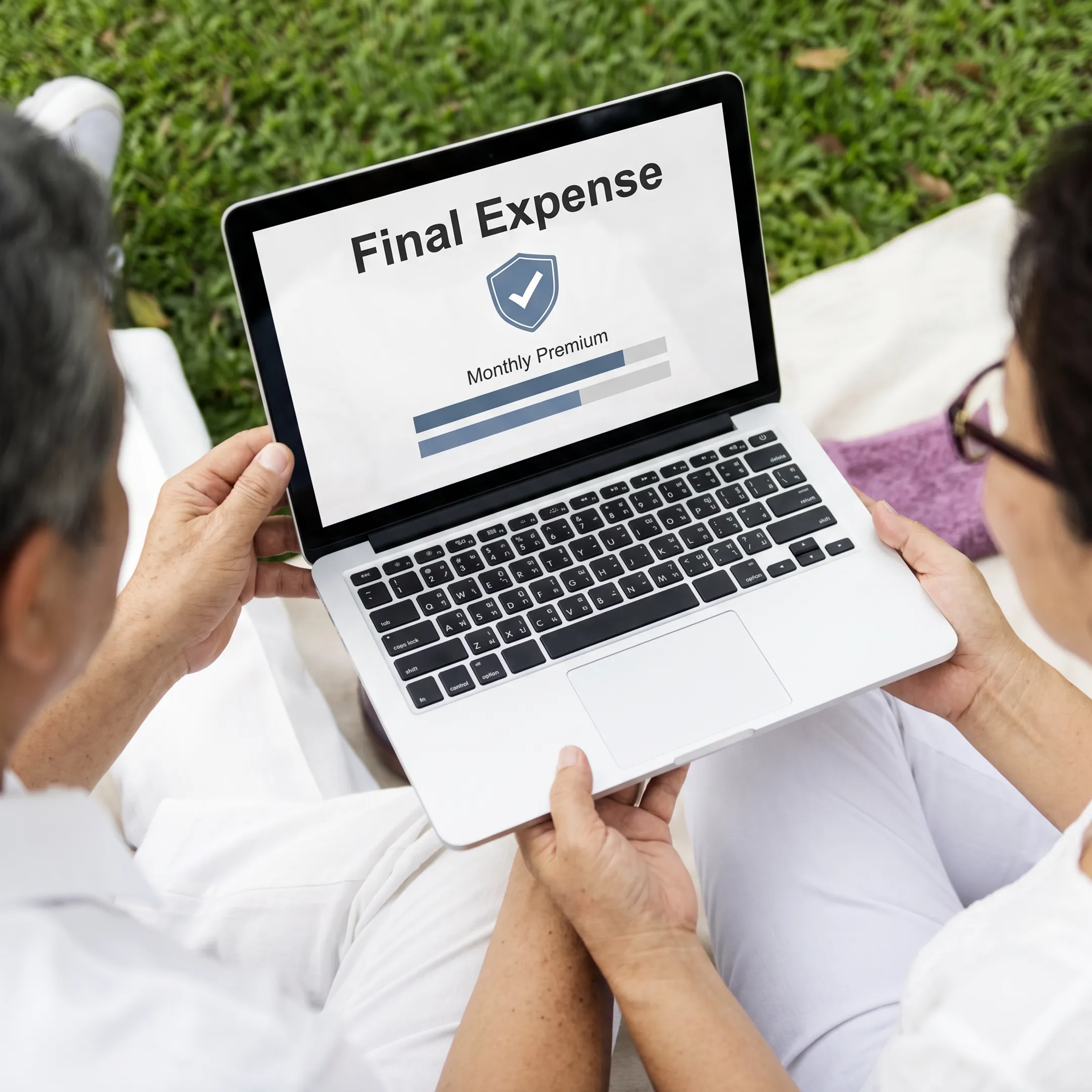 Insurance advisor reviewing final expense policy quotes on a computer screen