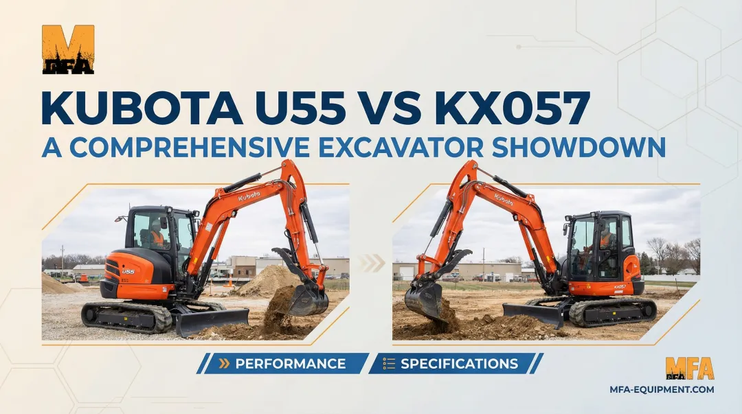 Cover image for Kubota U55 vs KX057: A Comprehensive Excavator Showdown