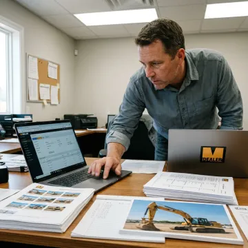 Broker managing an online equipment auction