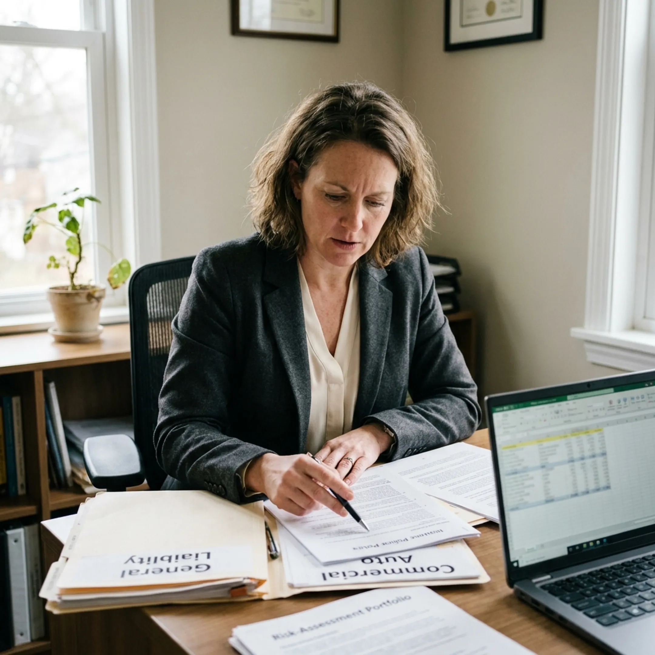 Independent insurance agent reviewing commercial coverage options for plumbing contractors.